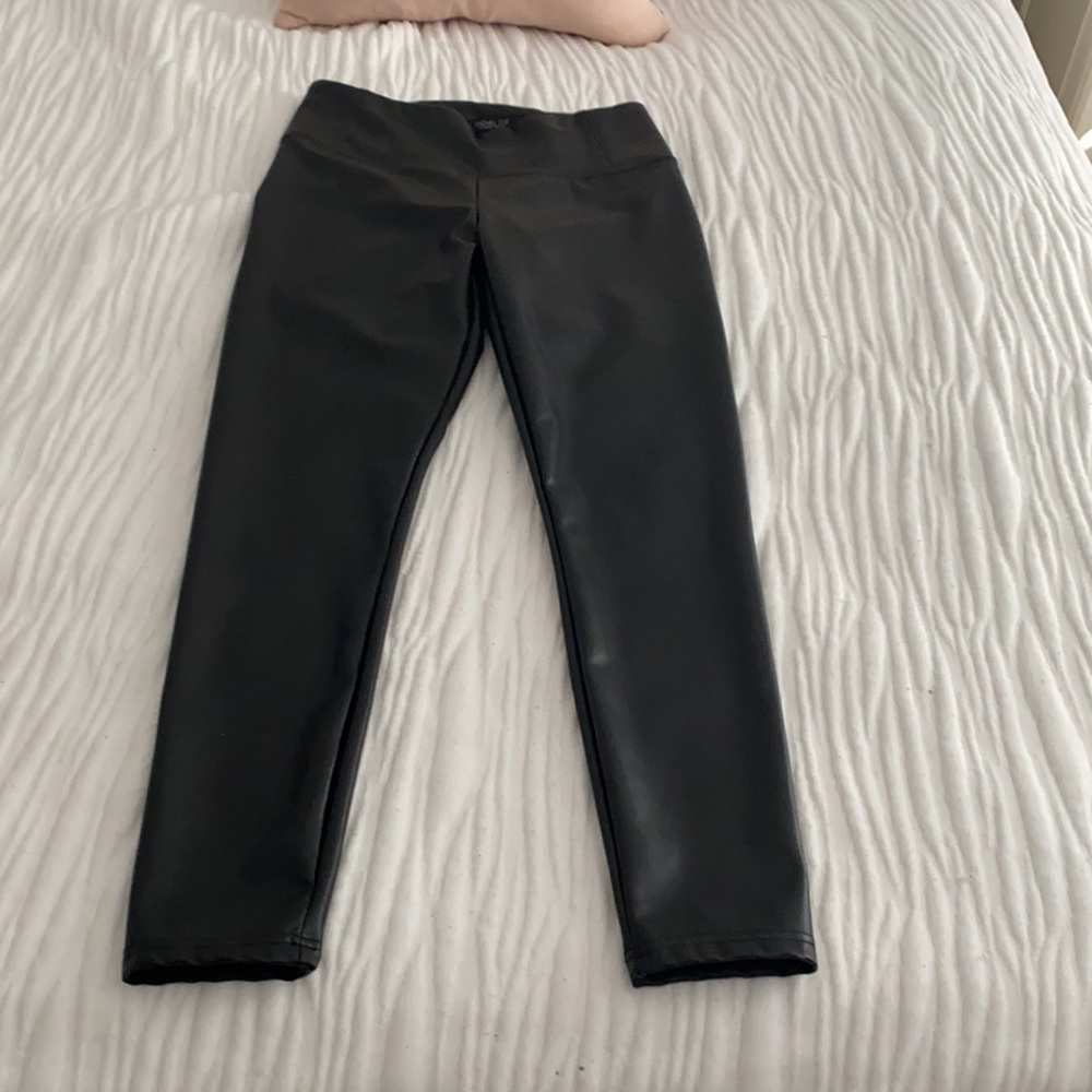 Black leather leggings